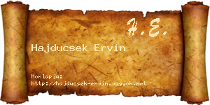 Hajducsek Ervin névjegykártya