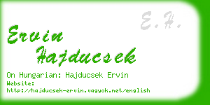 ervin hajducsek business card